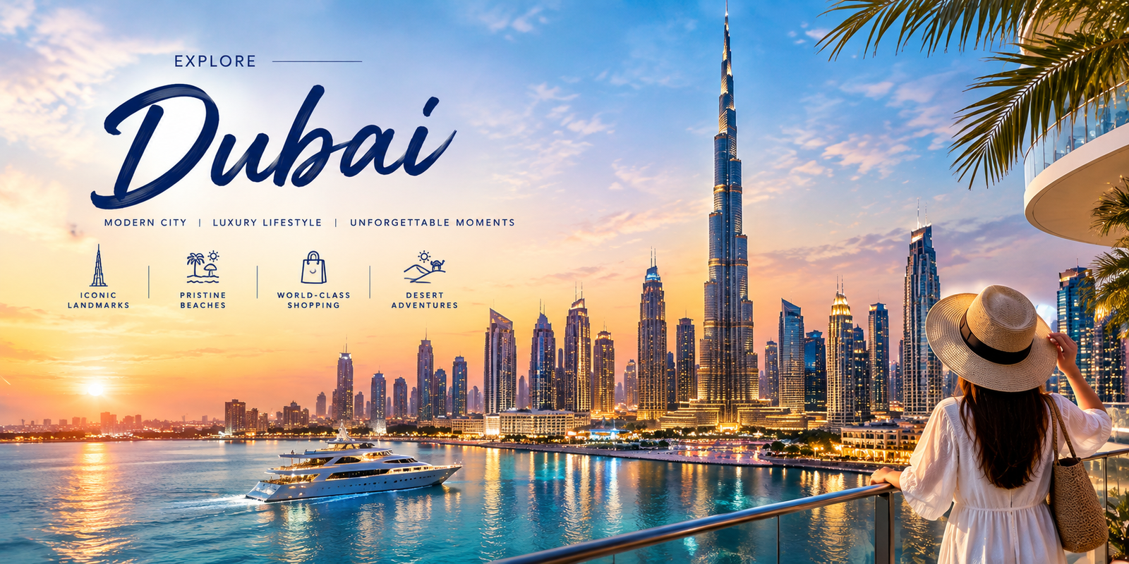 Dubai Sunset_ Skyline and Luxury Waterfront